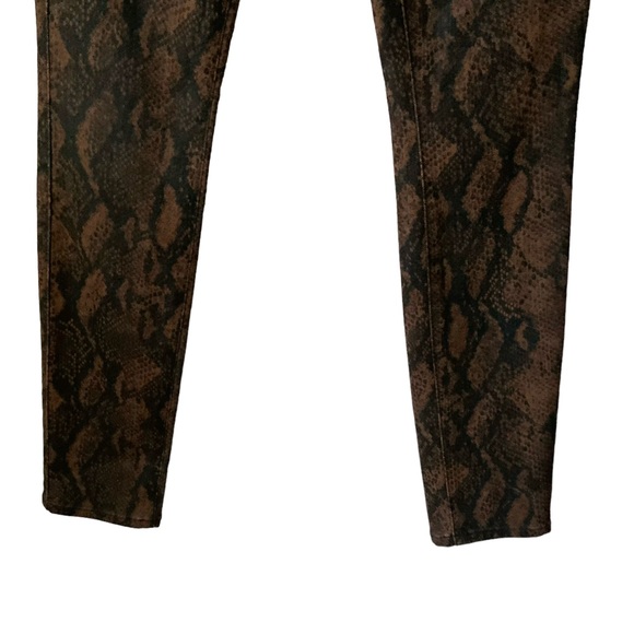 NWT PAIGE Hoxton Jeans Ultra Skinny Coated Snake Black Brown Size 26 - Picture 9 of 16